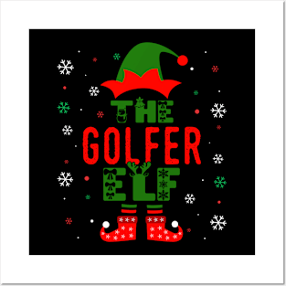 Family Christmas Matching Squad Outfit Elf Funny Golfer Posters and Art